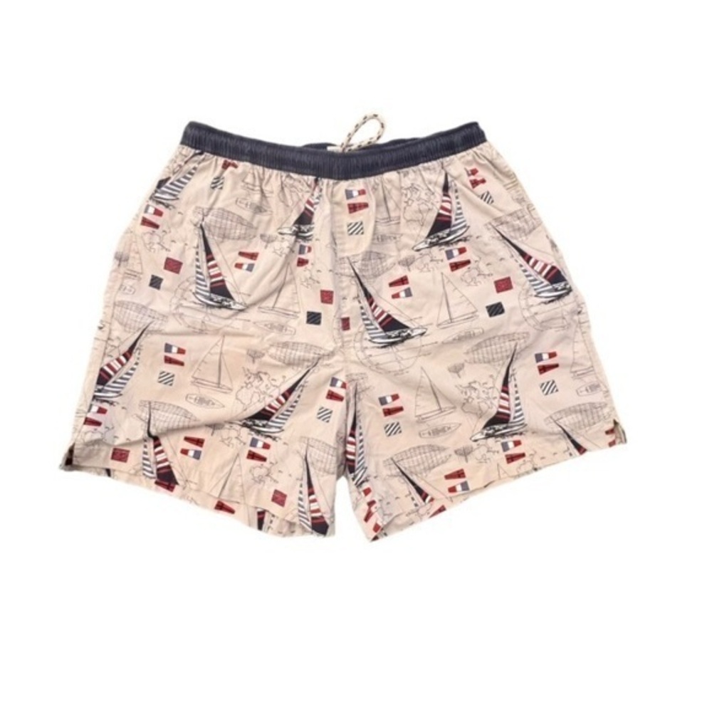 Roundtree & Yorke‎ Swim Trunks Large Sailboats Nautical Preppy Coastal Beach